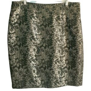 NWT Calvin Klein Metallic Floral Skirt